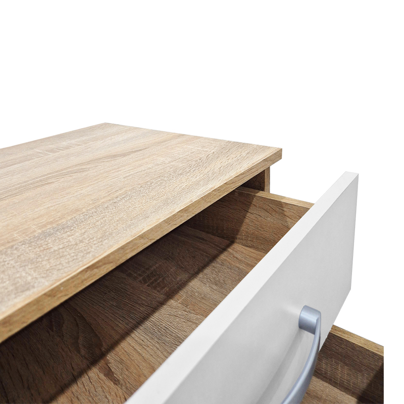 Athos pakoworld bedside tables in sonoma-white shade 48x40x41.5cm