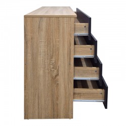 Athos chest of drawers pakoworld in sonoma-anthracite shade 80x40x79cm