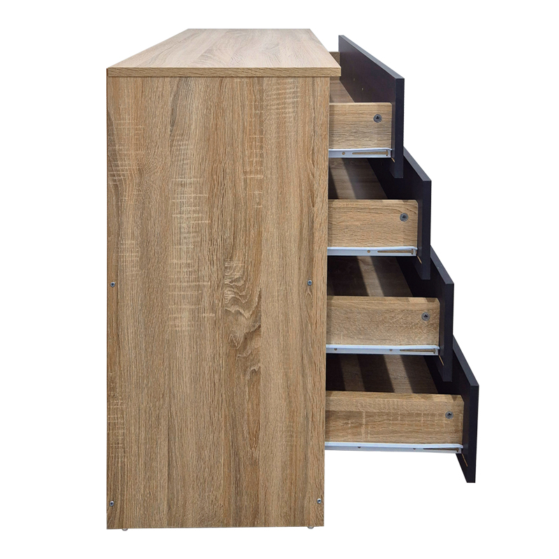 Athos chest of drawers pakoworld in sonoma-anthracite shade 80x40x79cm