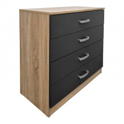 Athos chest of drawers pakoworld in sonoma-anthracite shade 80x40x79cm