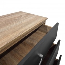 Athos chest of drawers pakoworld in sonoma-anthracite shade 80x40x79cm