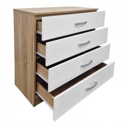 Athosa chest of drawers pakoworld in sonoma-white shade 80x40x79cm