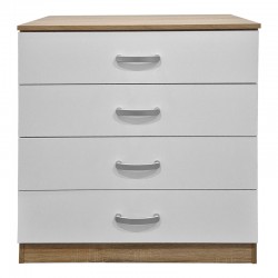 Athosa chest of drawers pakoworld in sonoma-white shade 80x40x79cm