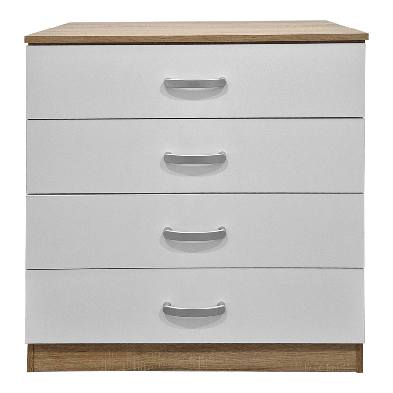 Athosa chest of drawers pakoworld in sonoma-white shade 80x40x79cm