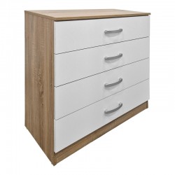 Athosa chest of drawers pakoworld in sonoma-white shade 80x40x79cm