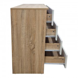 Athosa chest of drawers pakoworld in sonoma-white shade 80x40x79cm