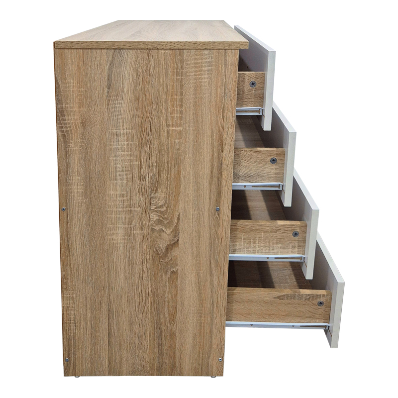 Athosa chest of drawers pakoworld in sonoma-white shade 80x40x79cm