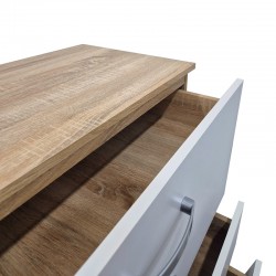 Athosa chest of drawers pakoworld in sonoma-white shade 80x40x79cm
