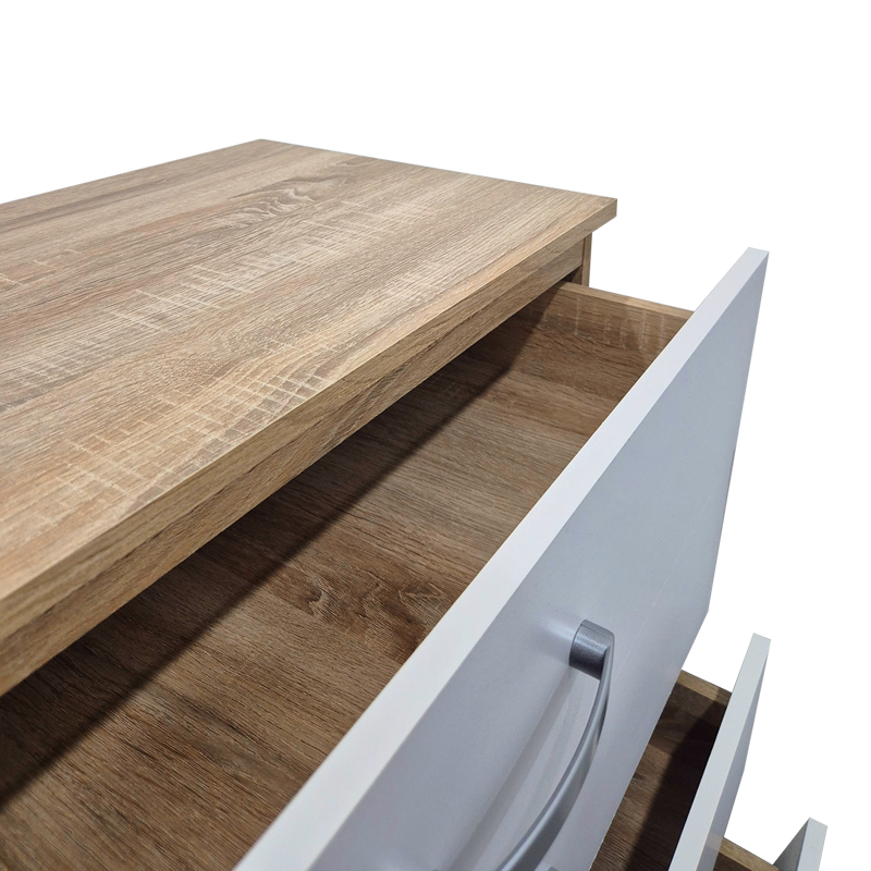 Athosa chest of drawers pakoworld in sonoma-white shade 80x40x79cm