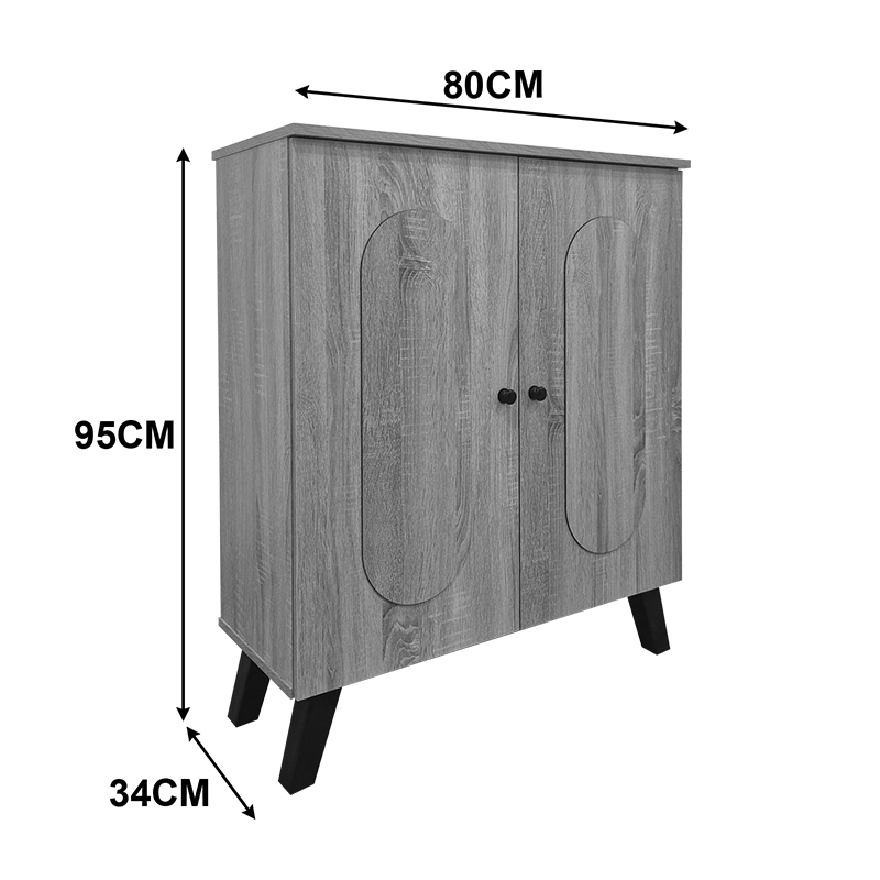 Shoe rack-cabinet Cathi pakoworld sonoma 80x34x95cm