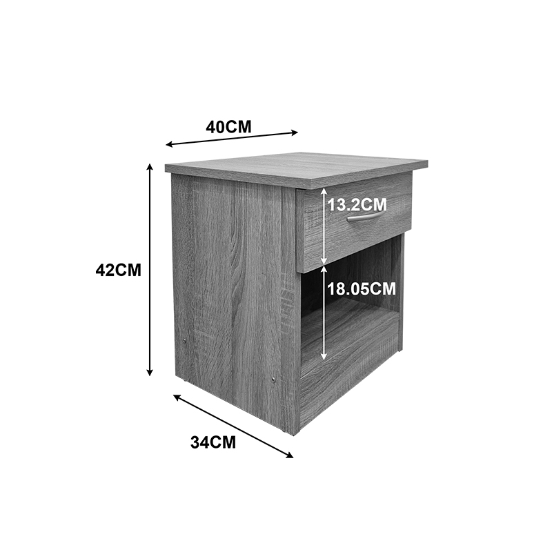 Bedy pakoworld bedside table anthracite 40x34x42cm