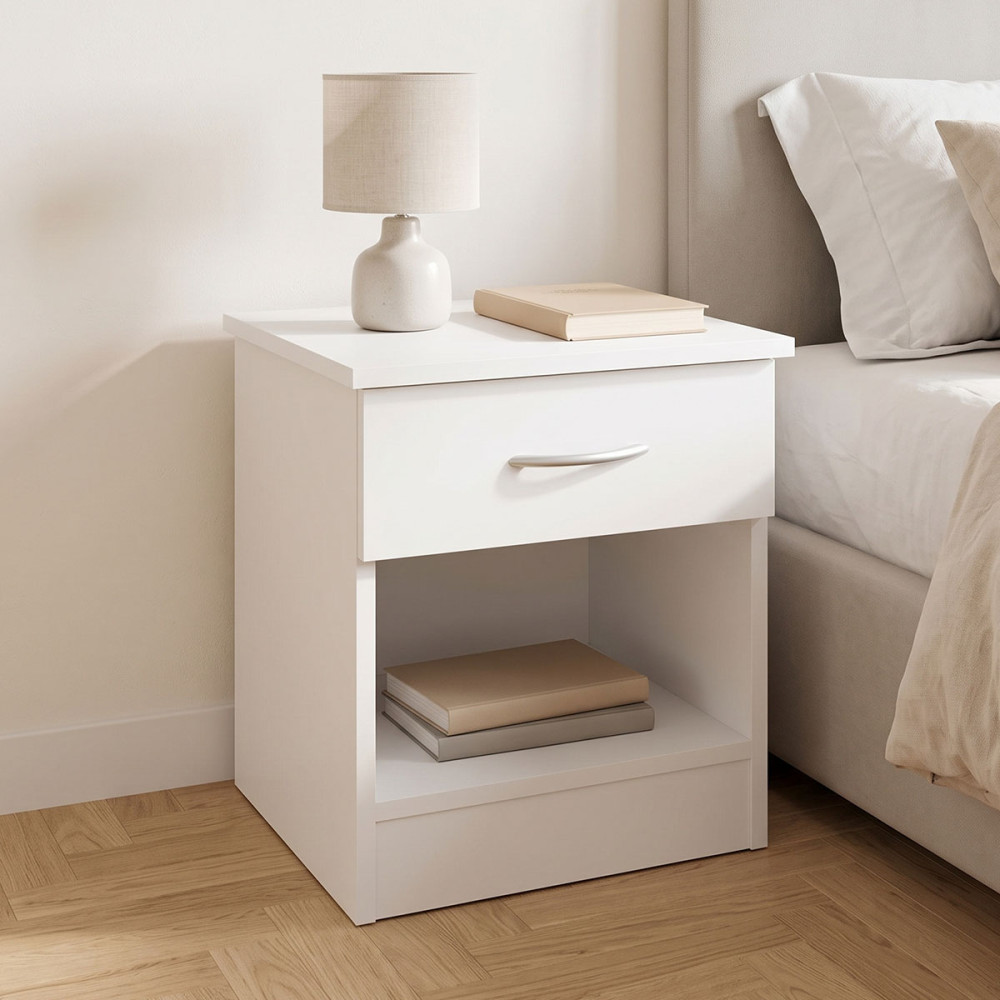 Bedy pakoworld bedside table white 40x34x42cm