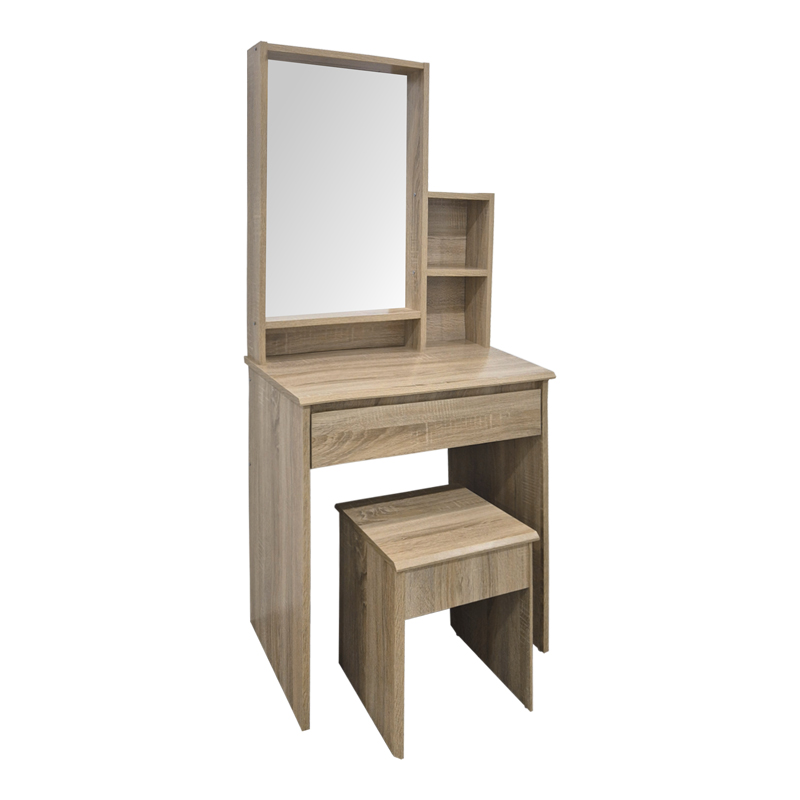Larnia pakoworld dressing table with mirror and stool sonoma 65x40x142cm