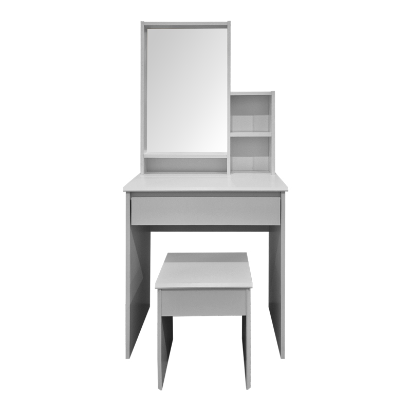 Larnia pakoworld dressing table with mirror and stool white 65x40x142cm