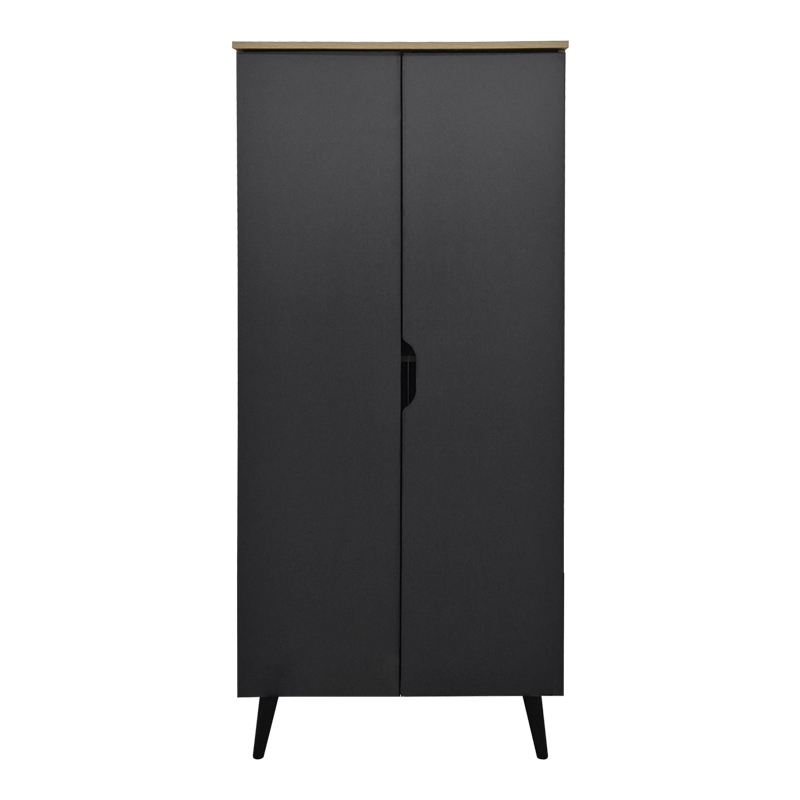 Παπουτσοθήκη-ντουλάπα Oufelia pakoworld sonoma-ανθρακί 60x32.5x134.5εκ