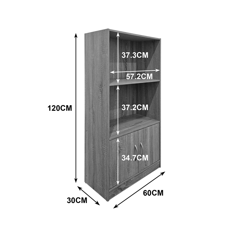 Tekaro pakoworld bookcase anthracite 60x30x120cm