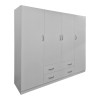 Four-leaf wardrobe with 2 drawers Alvia pakoworld white 200x51x180cm