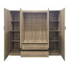 Four-leaf wardrobe with 2 drawers Alvia pakoworld sonoma 200x51x180cm