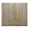 Four-leaf wardrobe with 2 drawers Alvia pakoworld sonoma 200x51x180cm