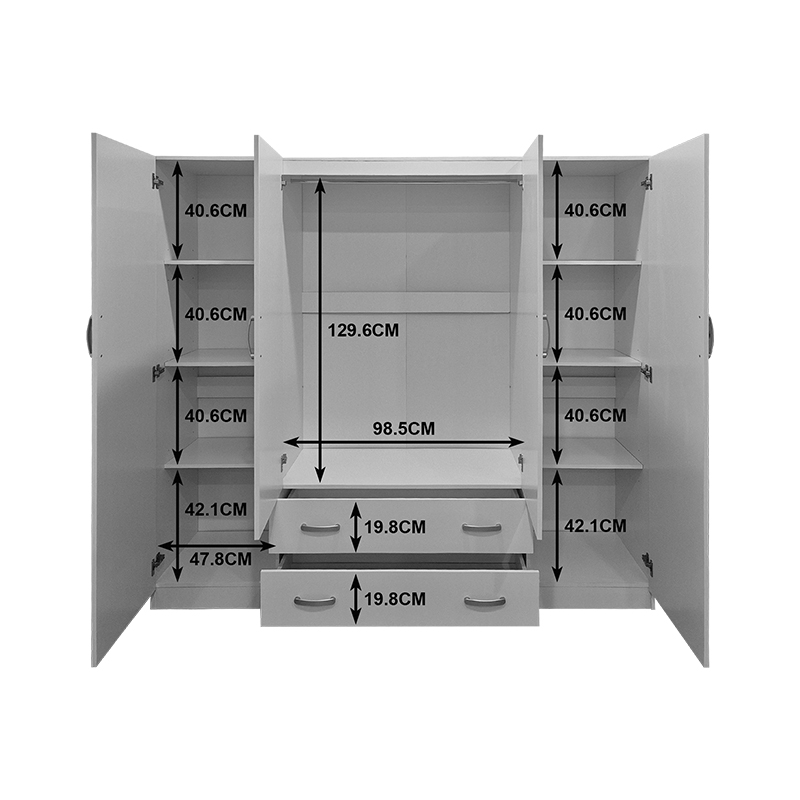 Four-leaf wardrobe with 2 drawers Alvia pakoworld sonoma 200x51x180cm