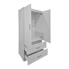 Double-leaf wardrobe with 2 drawers Alvia pakoworld white 80x51.5x180cm