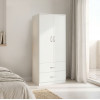 Double-leaf wardrobe with 2 drawers Alvia pakoworld white 80x51.5x180cm