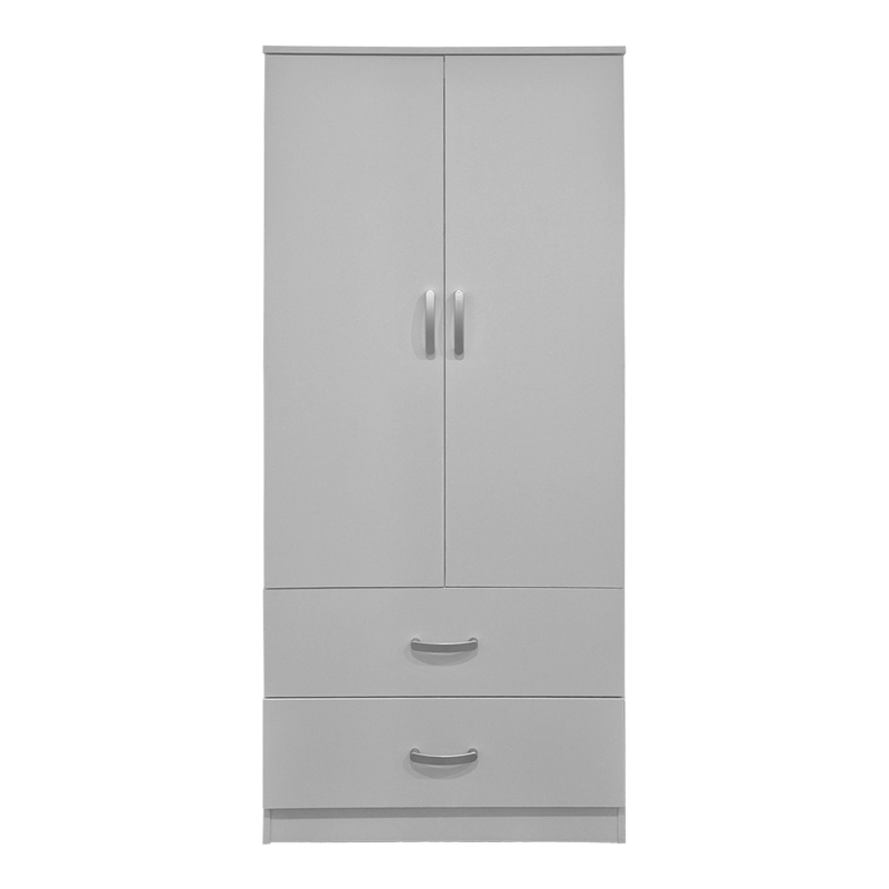 Double-leaf wardrobe with 2 drawers Alvia pakoworld white 80x51.5x180cm