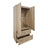 Double-leaf wardrobe with 2 drawers Alvia pakoworld sonoma 80x51.5x180cm