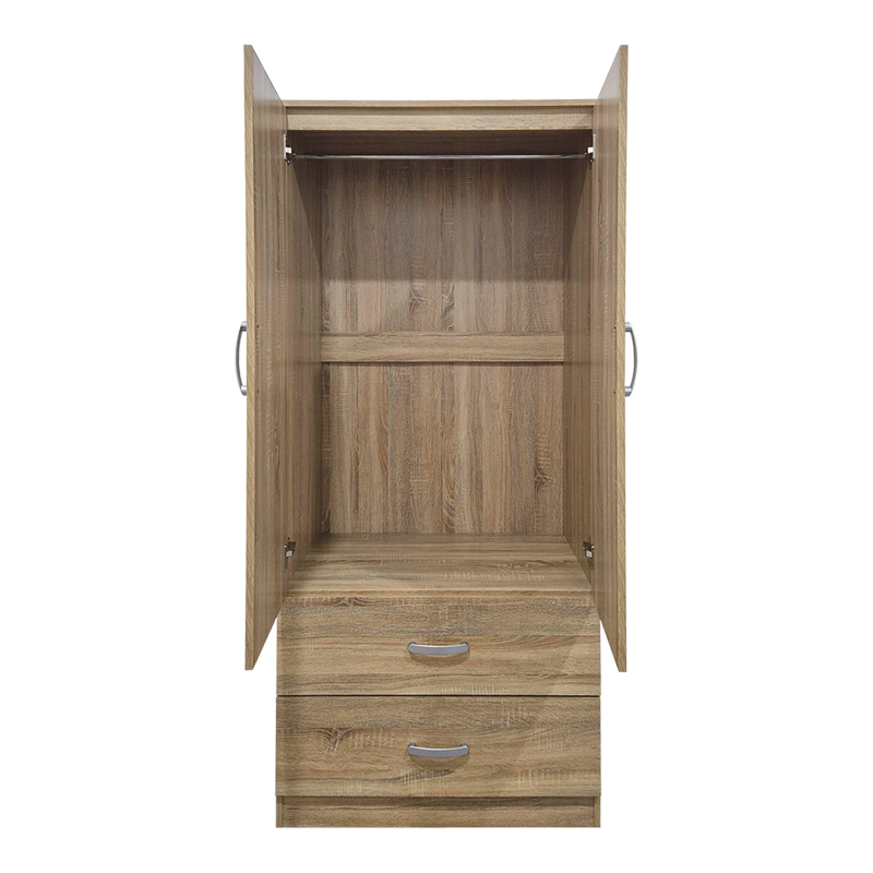 Double-leaf wardrobe with 2 drawers Alvia pakoworld sonoma 80x51.5x180cm