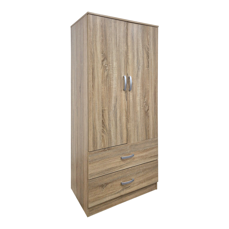 Double-leaf wardrobe with 2 drawers Alvia pakoworld sonoma 80x51.5x180cm
