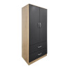 Double-leaf wardrobe with 2 drawers Alvia pakoworld sonoma-anthracite 80x51.5x180cm