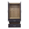 Double-leaf wardrobe with 2 drawers Alvia pakoworld sonoma-anthracite 80x51.5x180cm