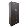 Double-leaf wardrobe with 2 drawers Alvia pakoworld wenge 80x51.5x180cm