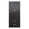 Double-leaf wardrobe with 2 drawers Alvia pakoworld wenge 80x51.5x180cm