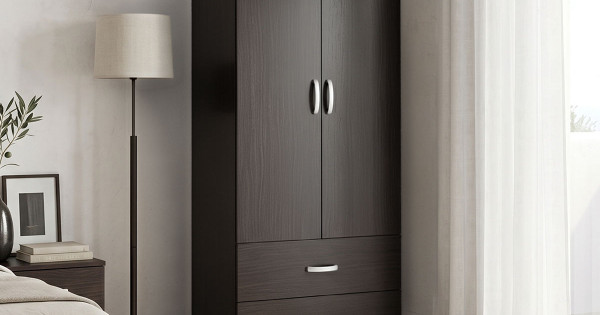 Double-leaf wardrobe with 2 drawers Alvia pakoworld wenge 80x51