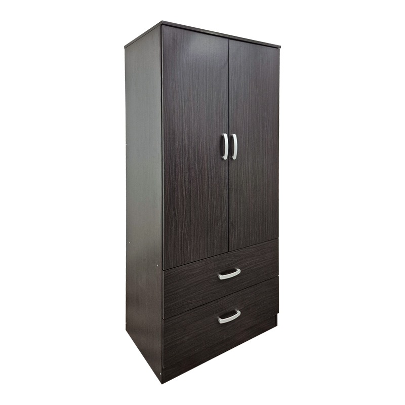 Double-leaf wardrobe with 2 drawers Alvia pakoworld wenge 80x51.5x180cm