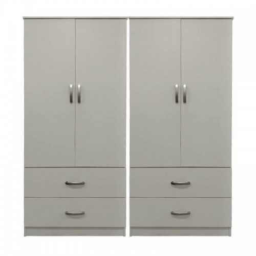 Ντουλάπα τετράφυλλη με συρτάρια Lego pakoworld λευκή 160x42x180εκ