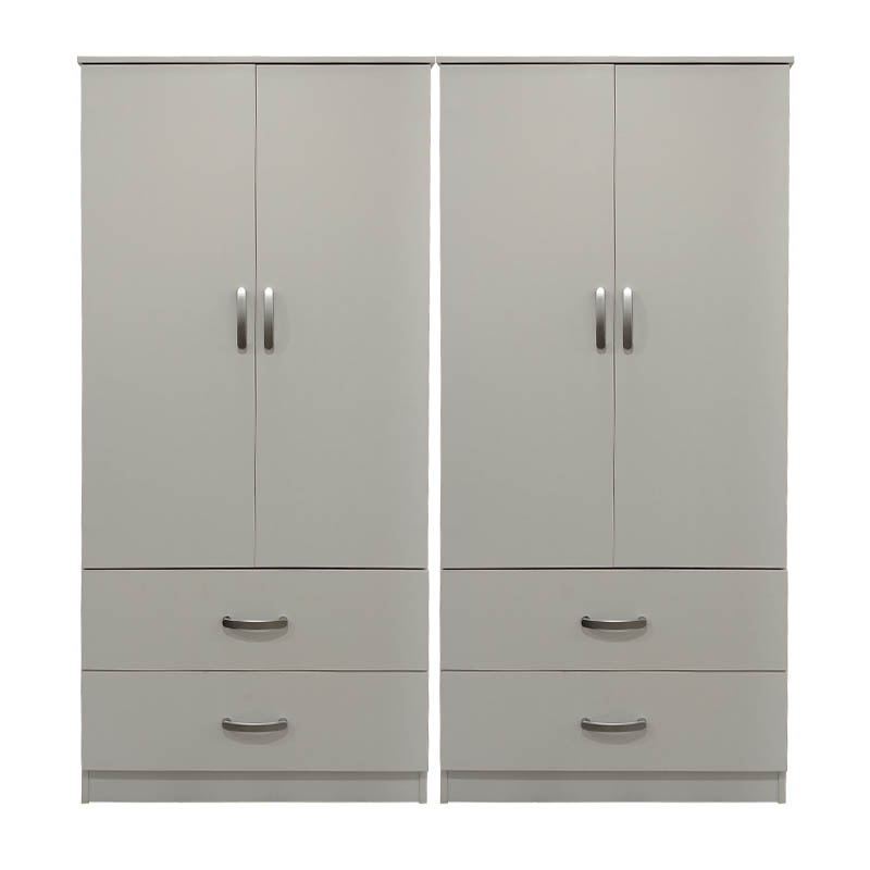 Ντουλάπα τετράφυλλη με συρτάρια Lego pakoworld λευκή 160x42x180εκ