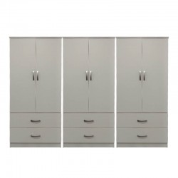 Ντουλάπα εξάφυλλη με συρτάρια Lego pakoworld λευκή 240x42x180εκ