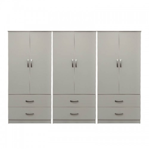 Ντουλάπα εξάφυλλη με συρτάρια Lego pakoworld λευκή 240x42x180εκ