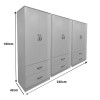 Six-leaf wardrobe with drawers Lego pakoworld white 240x42x180cm