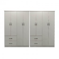 Ντουλάπα οχτάφυλλη Lego pakoworld λευκή 241x42x181εκ