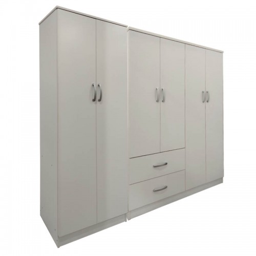 Ντουλάπα εξάφυλλη Lego Ι pakoworld λευκή 200,5x42x180εκ