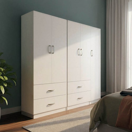 Ντουλάπα πεντάφυλλη Lego pakoworld λευκή 170x42x180εκ