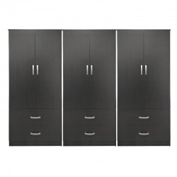 Ντουλάπα εξάφυλλη με συρτάρια Lego pakoworld wenge 240x42x180εκ