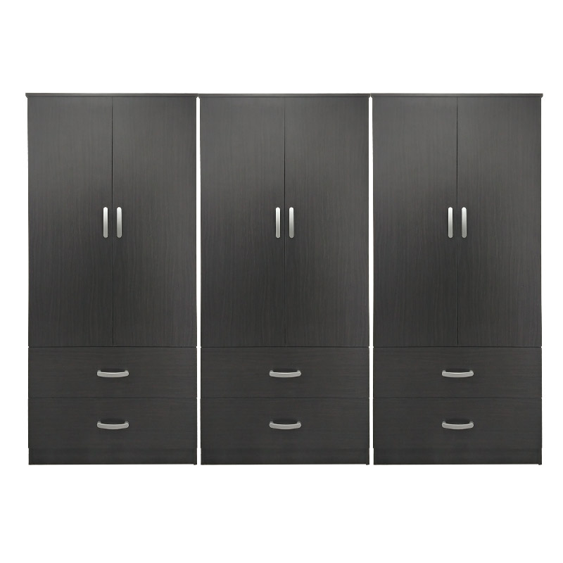 Ντουλάπα εξάφυλλη με συρτάρια Lego pakoworld wenge 240x42x180εκ