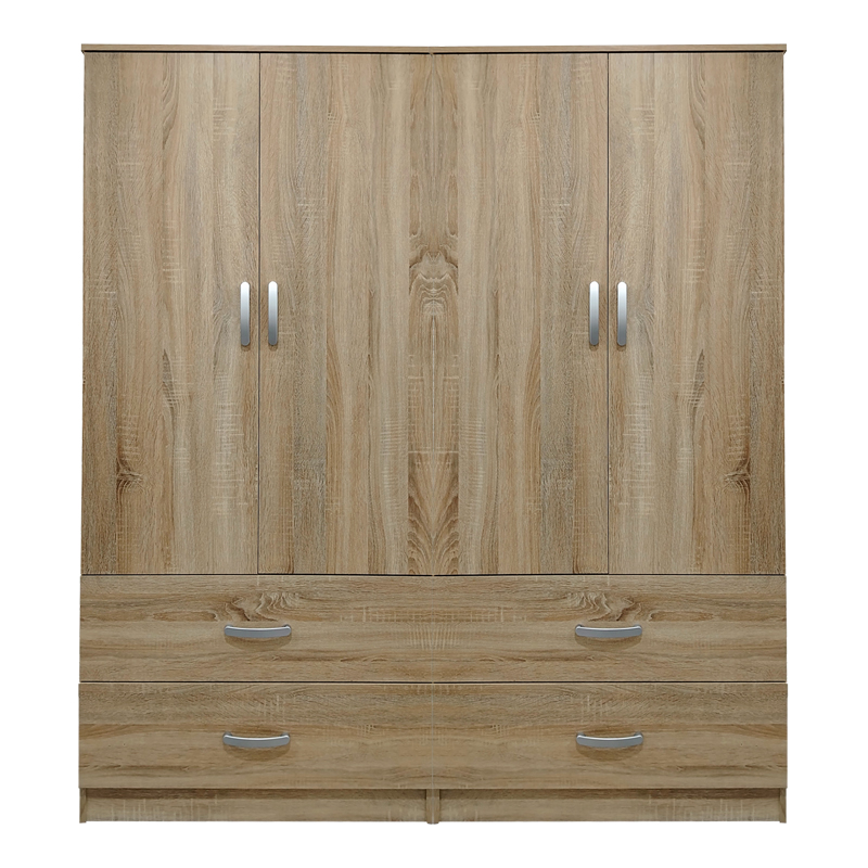 Ντουλάπα τετράφυλλη με συρτάρια Lego pakoworld sonoma 160x42x180εκ