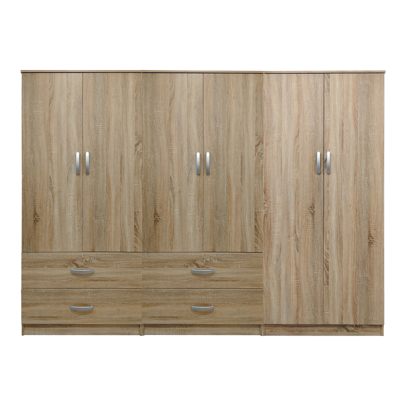 Ντουλάπα εξάφυλλη Lego pakoworld sonoma 240x42x180εκ