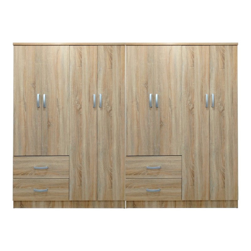 Ντουλάπα οχτάφυλλη Lego pakoworld sonoma 241x42x181εκ