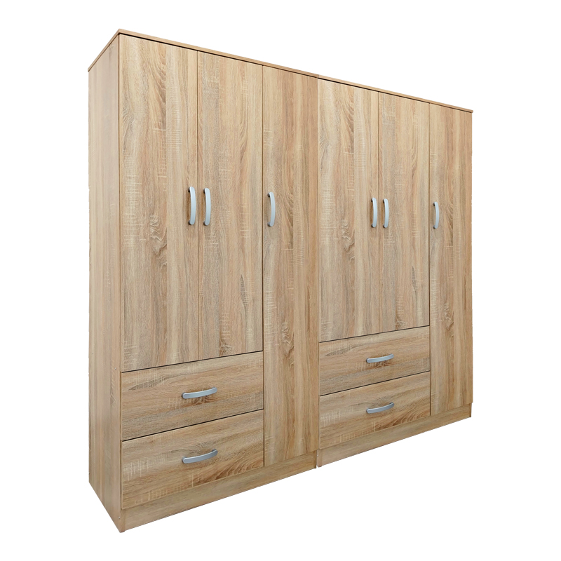 Ντουλάπα εξάφυλλη Lego pakoworld sonoma 180x42x180εκ